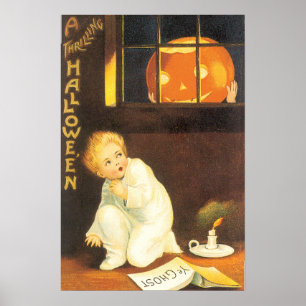Affiche Halloween palpitant vintage par Ellen Clapsaddle