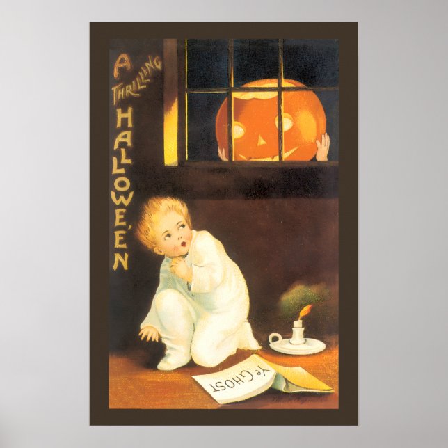 Affiche Halloween palpitant vintage par Ellen Clapsaddle (Devant)