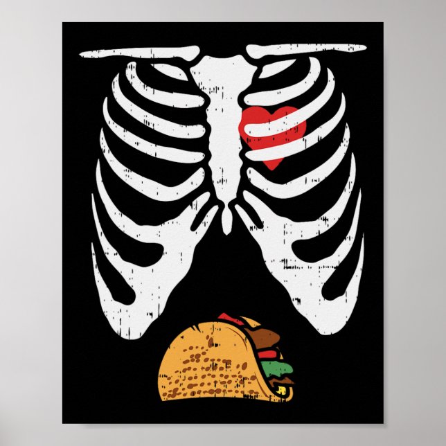 Affiche Halloween Papa Skeleton Taco Belly Fun Pregnancy C (Devant)