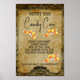 Affiche Halloween partie jeu Compter le Corn Candy
