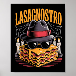 Affiche Halloween Pasta Mème Mafia Parodie Funny Lasagna A