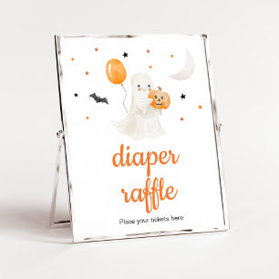 Affiche Halloween Petit Boo Baby shower Déchets Raffle