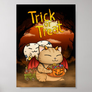 Affiche Halloween Petit Diable Chat