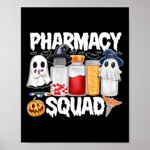 Affiche Halloween Pharmacie Squad pilules Chemises Pharmac