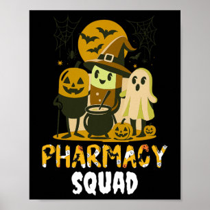 Affiche Halloween Pharmacie Squad pilules Costume Pharmaci
