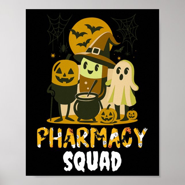 Affiche Halloween Pharmacie Squad pilules Costume Pharmaci (Devant)