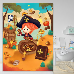Affiche Halloween pirate trésor chasse AI Générique