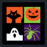 Affiche Halloween Pop Art Citrouille Black Cat Spider Ghos<br><div class="desc">Citrouille Black Cat Spider et Ghost Vintage Halloween Pop Art. Drôle Halloween costume design à porter lorsque vous allez Trick ou Treat. Cette marchandise déplaisante et monstrueuse est idéale pour une soirée d'Halloween éffrayante avec un thème de fantôme effrayant ou de film d'horreur. Allez bien avec votre décoration Halloween de...</div>