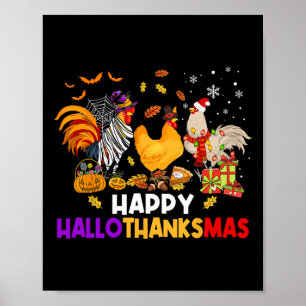 Affiche Halloween poulet Halloween Hallothanksmas Hallotha