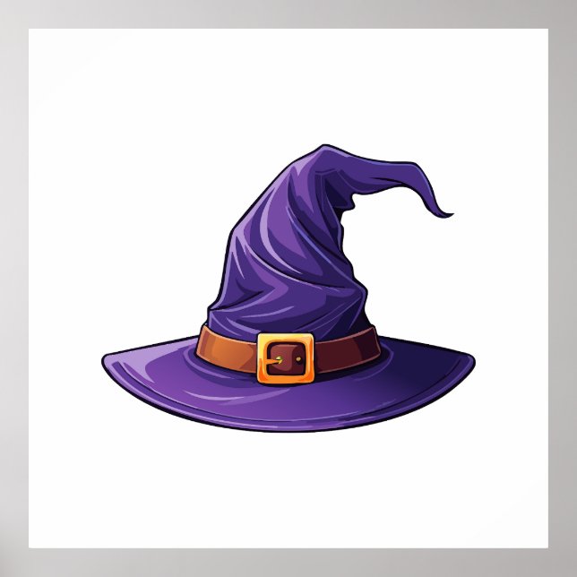 Affiche Halloween purple witch hat (Devant)