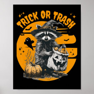 Affiche Halloween Raccoon Trac Ou Trash Retro Raccoons Vi