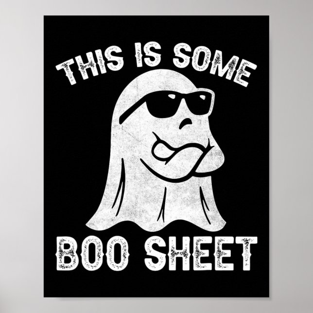Affiche Halloween Retro Boo Ghost Ceci Est Une Feuille De  (Devant)