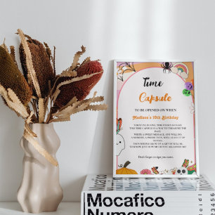 Affiche Halloween Retro Super 1er anniversaire heure Capsu