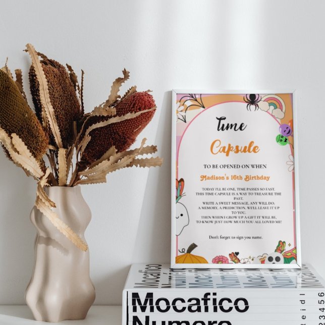 Affiche Halloween Retro Super 1er anniversaire heure Capsu (Créateur téléchargé)