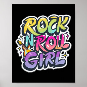 Affiche Halloween Rock N Roll Girl Retro Costume Graffiti