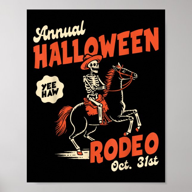 Affiche Halloween Rodeo Horse Western Cowboy Fall Autumn S (Devant)