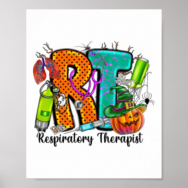 Affiche Halloween Rt Respiratory Therapy Éffrayant Rt Pump (Devant)