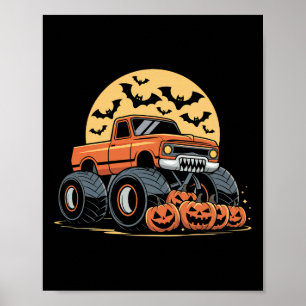 Affiche Halloween S Pour Enfants Garçons Monster Truck Cit