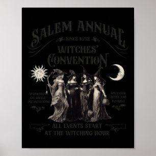 Affiche Halloween Salem Witches Convention Witch Party Sin