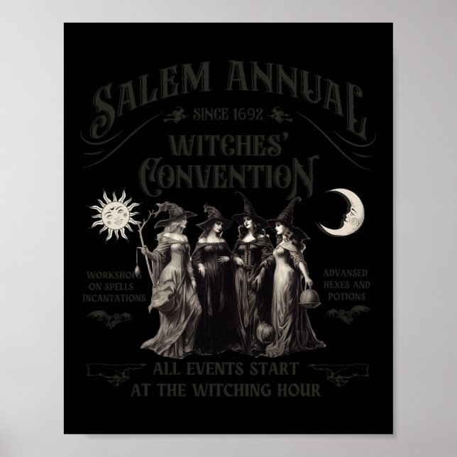 Affiche Halloween Salem Witches Convention Witch Party Sin (Devant)