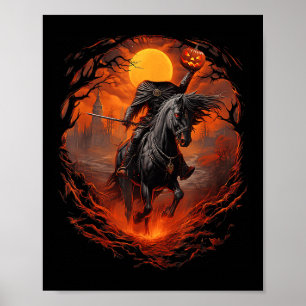 Affiche Halloween sans tête Citrouille sans tête