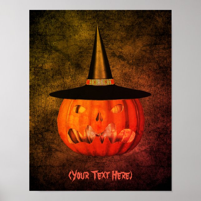 Affiche Halloween Scary Jack-o'-lantern personnalisé (Devant)
