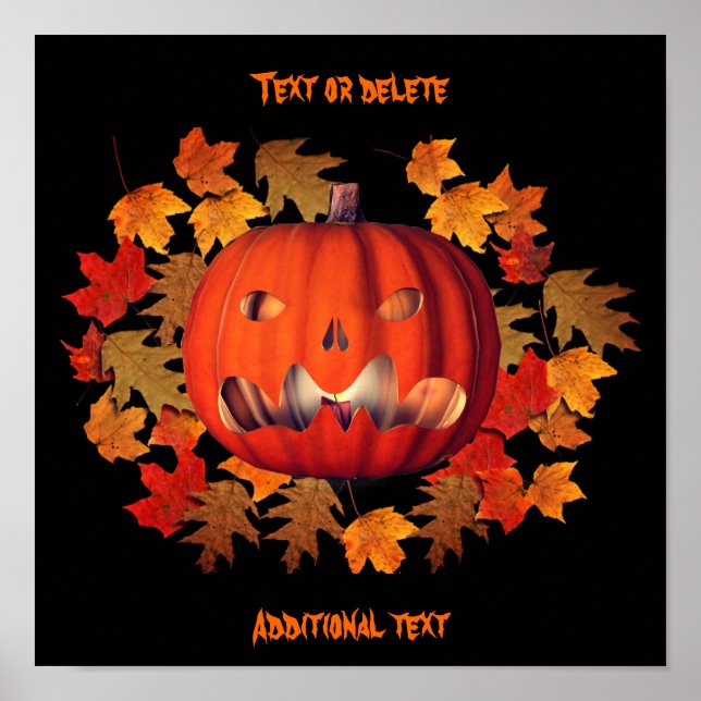 Affiche Halloween Scary Jack-o'-lantern personnalisé (Devant)