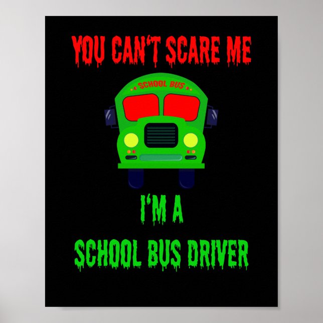 Affiche Halloween Scary School Bus Driver Cadeau (Devant)