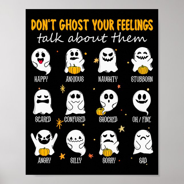 Affiche Halloween School Counselor Don't Ghost Your Feelin (Devant)