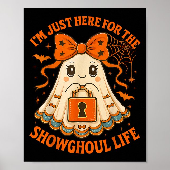 Affiche Halloween Showghoul Vie Fantôme Orange Bow Femmes  (Devant)