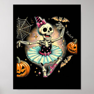 Affiche Halloween Skeleton Ballet Danse Ballerina