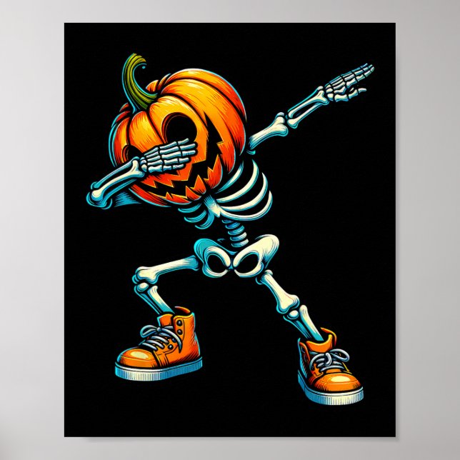 Affiche Halloween Skeleton Boys Trick Treat Funny Citrouil (Devant)