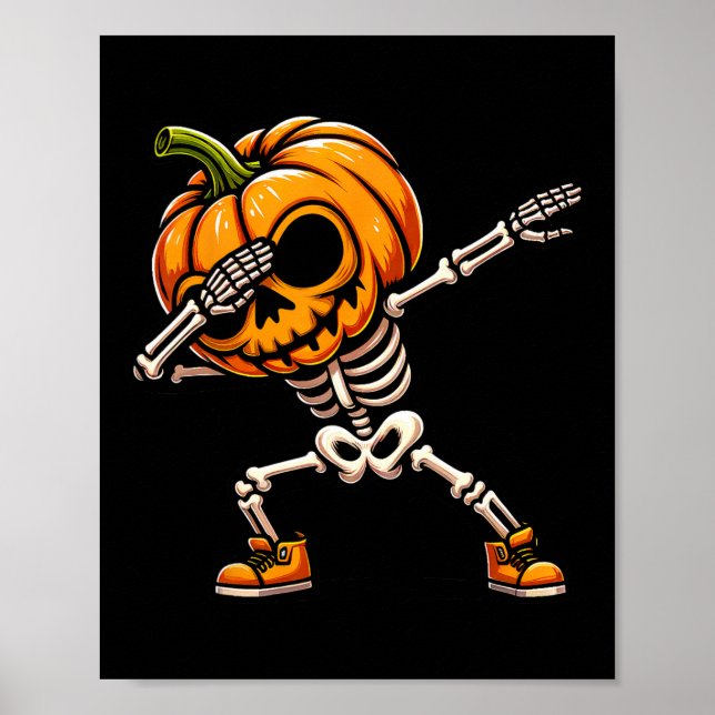 Affiche Halloween Skeleton Boys Trick Treat Funny Citrouil (Devant)