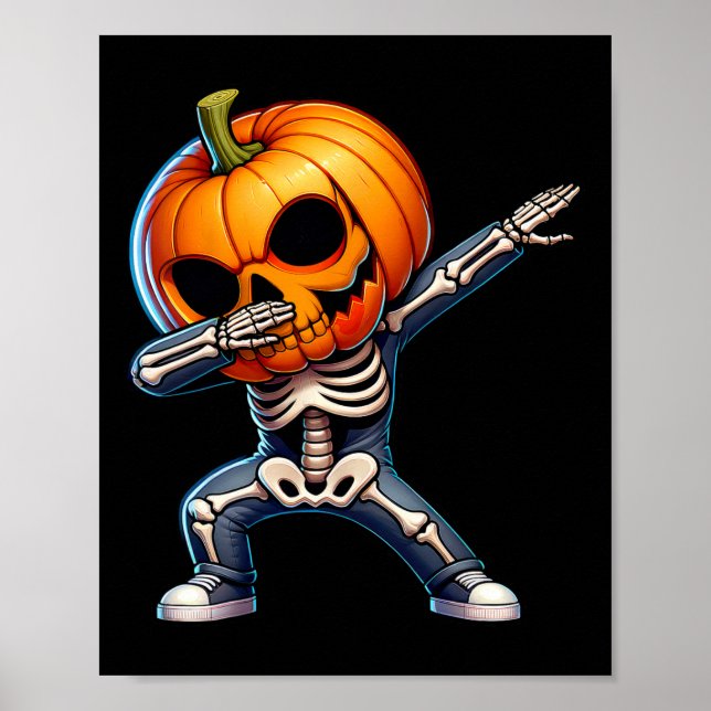 Affiche Halloween Skeleton Boys Trick Treat Funny Citrouil (Devant)