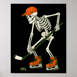 Affiche Halloween Skeleton Costume de hockey sur glace Drô