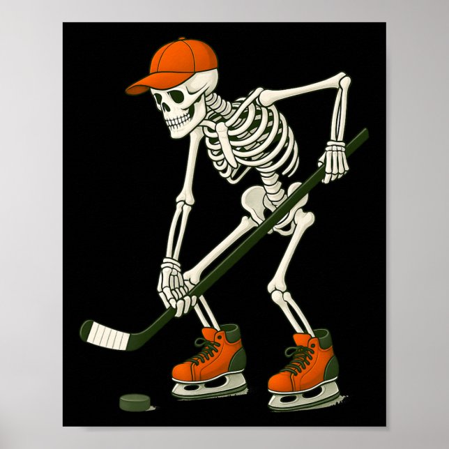 Affiche Halloween Skeleton Costume de hockey sur glace Drô (Devant)