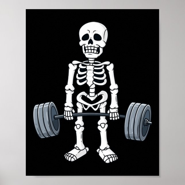 Affiche Halloween Skeleton Deadlift Fitness Fun Fitness Po (Devant)