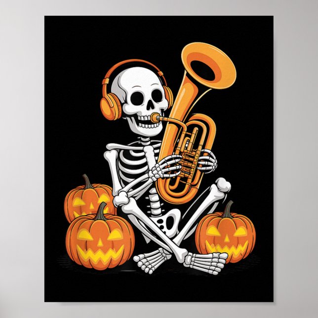 Affiche Halloween Skeleton Tuba Tubist  (Devant)