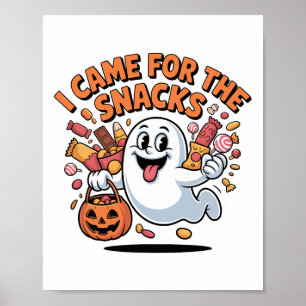 Affiche Halloween Snacks Ghost Funny Trick-or-traiter Cand