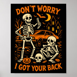 Affiche Halloween squelette drôle