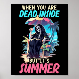 Affiche Halloween squelette gothique sarcastique