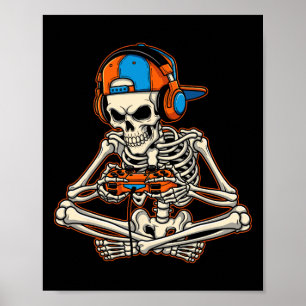 Affiche Halloween Squelette Joueur Vidéo Jeu Garçons Homme