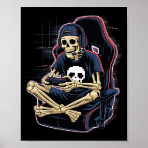 Affiche Halloween Squelette Joueur Vidéo Jeu Garçons Homme