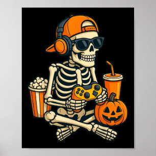 Affiche Halloween Squelette Joueur Vidéo Jeu Garçons Homme
