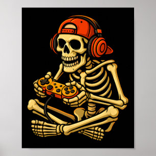 Affiche Halloween Squelette Joueur Vidéo Jeu Garçons Homme