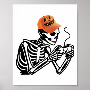 Affiche Halloween Squelette Joueur Vidéo Jeu Hommes Garçon