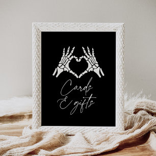 Affiche Halloween Squelette Mains Cartes de douche et cade