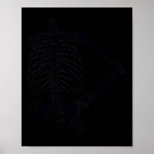 Affiche Halloween squelette noir main sur Hip