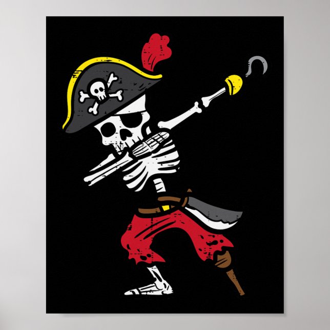 Affiche Halloween Squelette Pirate Dab Costume garçon Enfa (Devant)
