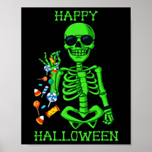 Affiche Halloween Squelette Saler Bonbon Amusant 1